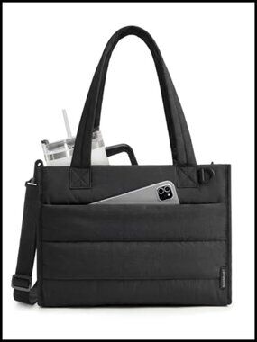 Quilted Puffer Tote Bag Women Small Crossbody Work Teacher Bag Zip